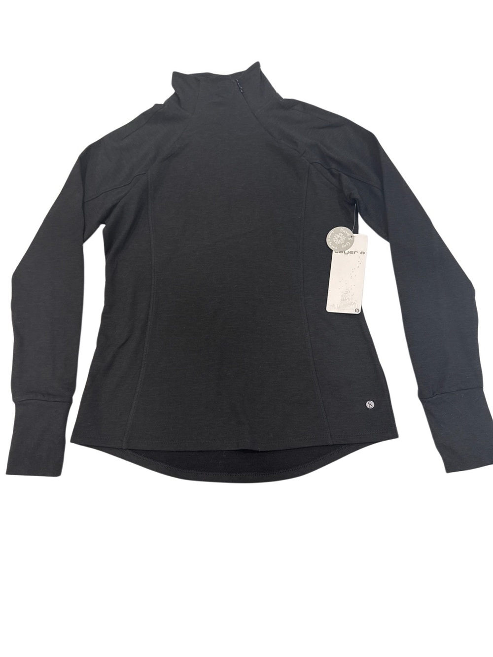 NWT! Layer 8 athletica Black Long-Sleeve Quarter Zip brushed fleece Top, S